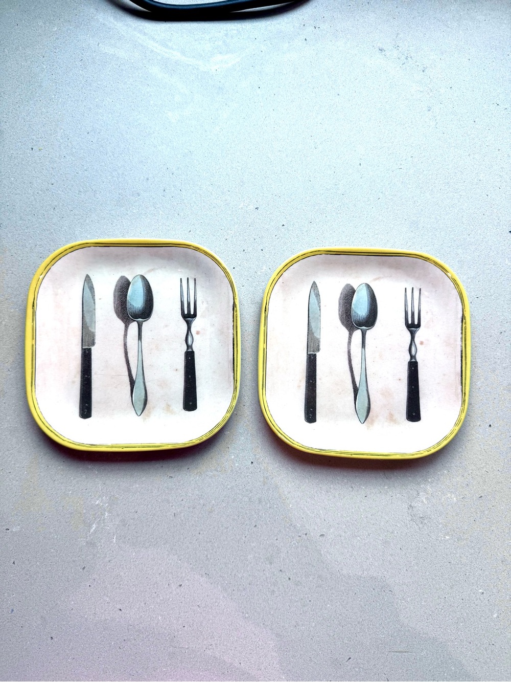 Two 2010 John Derian for Target trays - knife, fork and spoon